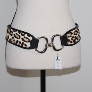 Chico's,  Lemus animal hair Interlock leather belt NEW
